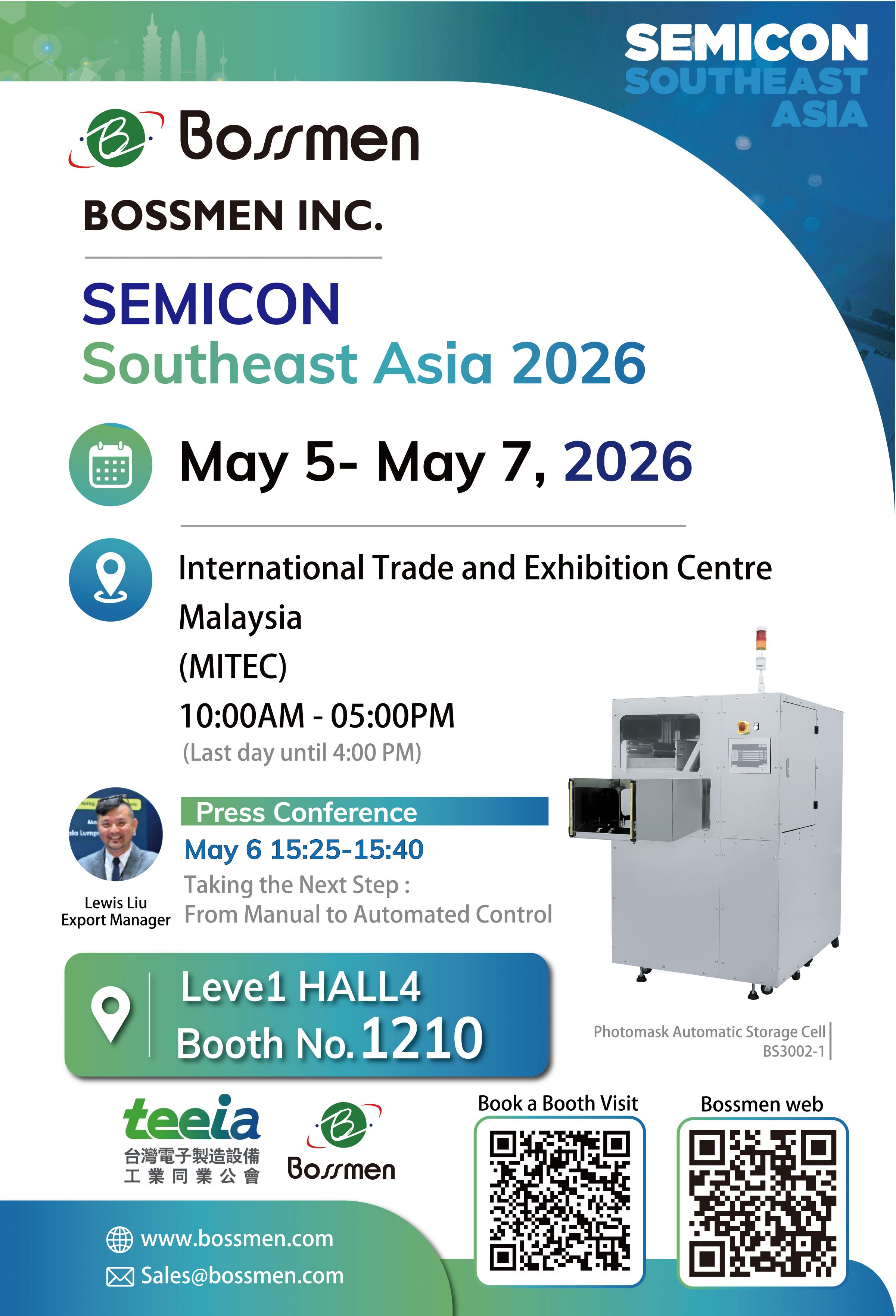Bossmen BOSSMENは、SEMICON Southeast Asia 2026でのご訪問を心よりお待ちしております。 – BOSSMEN 湿度管理と ...