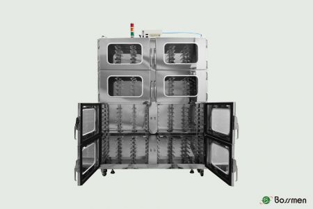 The Mask Storage Nitrogen Cabinet can be customized for storage capacity.