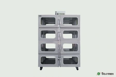 Eight-door double-sided nitrogen cabinet - Eight-door double-sided nitrogen cabinet for easy multi-layer storage in large-scale production.