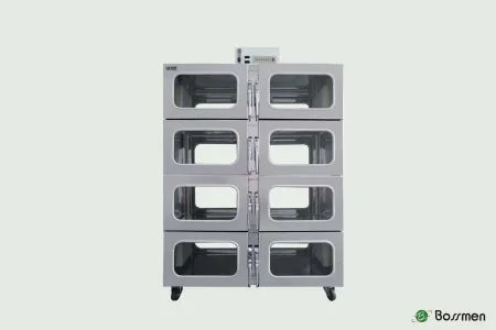 Eight-door double-sided nitrogen cabinet - Eight-door double-sided nitrogen cabinet for easy multi-layer storage in large-scale production.