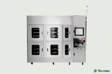 The Nanoscale Reticle Pod Nitrogen Cabinet made of stainless steel SUS 304 with corrosion resistance.