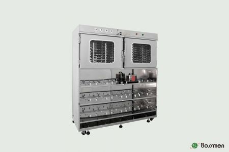 多用途光罩储存氮气柜储存柜的上方设计有气密区，专门用于单盒存放，整个区域均填充氮气，以确保最佳的防潮效果。