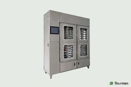 RFID无尘回风洁净光罩储氮气存柜，配备回风系统会将柜内的空气吸入并过滤，去除其中的污染物，保证光罩处于洁净、无尘的环境。