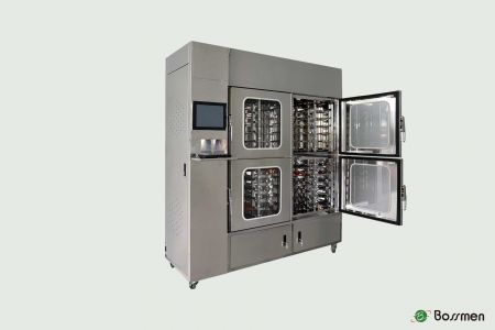 RFID无尘回风洁净光罩储氮气存柜，利用氮气填充技术，显著降低存放空间的湿度，防止光罩受潮，延长其使用寿命。