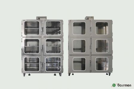 Six-Door Nitrogen Cabinet - Provides stable low-humidity environment for moisture-sensitive items.