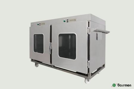 氣密控濕台車接地錬設計有助於防止靜電積累，確保台車在使用過程中不會因靜電積聚而對電子設備或敏感物品造成損害，增強安全性。