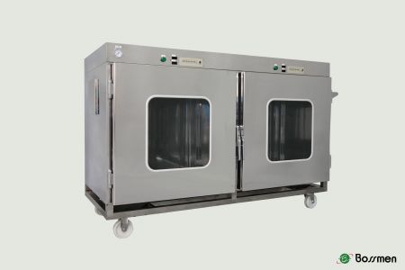 氣密控濕台車可設定當濕度或其他環境參數異常時，設備會發出蜂鳴聲並閃爍面板，提醒使用者及時處理。