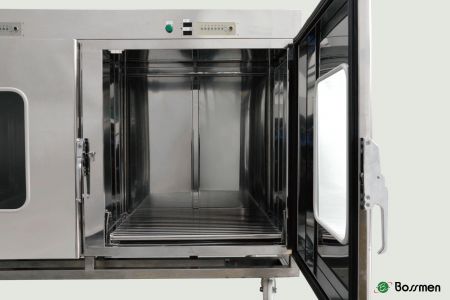 氣密控濕台車，採用不鏽鋼SUS 304亮面材質，具有良好的耐腐蝕性和長久耐用性。