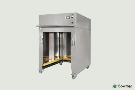 HEPA氣密台車採用不鏽鋼SUS 316亮面材質，具有良好的耐腐蝕性和長久耐用性，配備防滑避震橡膠腳墊，能有效減少震動，防止台車滑動。