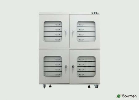 四门抽屉式防潮柜 - 四门抽屉式防潮柜，除湿主机先进的形状记忆合金除湿技术，并且通过CE安全规范认证，安全有保障。