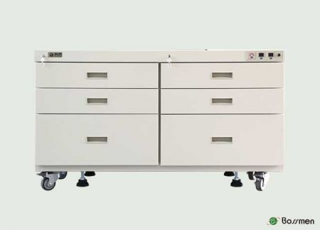 六抽防潮柜 - 六抽防潮柜,除湿主机先进的形状记忆合金除湿技术,并且通过CE安全规范认证,安全有保障。