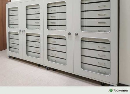 BP1026，雙門抽屜式防潮櫃。