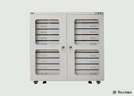 双门抽屉式防潮柜 - 双门抽屉防潮柜,形状记忆合金除湿,CE认证,安全无虞。