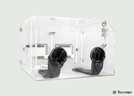 กล่องถุงมือ 20% ~ 60% RH - กล่องถุงมือ 20% ~ 60% RH สำหรับใช้ในห้องปฏิบัติการ มีฟังก์ชันกันฝุ่นและช่วงความชื้นที่ปรับได้.