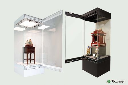 90° Swing-Door Display Cabinet - 90° Switch Door Display Case Front drive - the most convenient solution for exhibit placement.