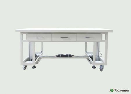 LT-001，三個橫抽屜升降桌 。