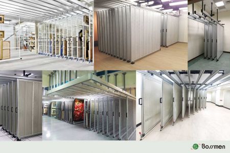 Trackless Suspended Art Rack - Unique suspended art system; trackless, flexible display.