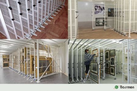 Pull-Out Art Rack - Bracket type Art Rack features a distinctive design, making it ideal for compact installations or integration on finished floors.