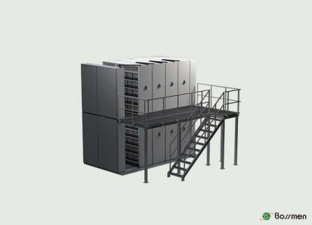 电动双层型移动柜 - 利用移动柜系统，博物馆能够最大化储存空间，这些柜子通过在单一通道内的移动，显著提高储存容量，同时有效保护文物、档案管理，并优化文物管理空间。