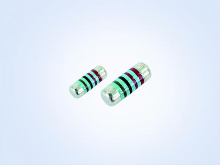 Resistor de película metálica ['MELF'], Grado vehicular (0.25W 10 ohmios 1% 50PPM) - Metal Film MELF Resistor, Vehicle Grade 0.25W 10ohm 1% 50PPM