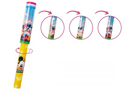 旋轉變圖原子筆 - 雙層筆蓋設計的原子筆，可呈現動態圖案效果