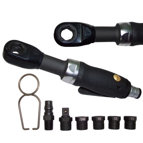 Clé à Cliquet Pneumatique - Têtes Interchangeables 1/4" Ou 3/8", Légère Et Compacte, Pour Espaces Exigus - 8