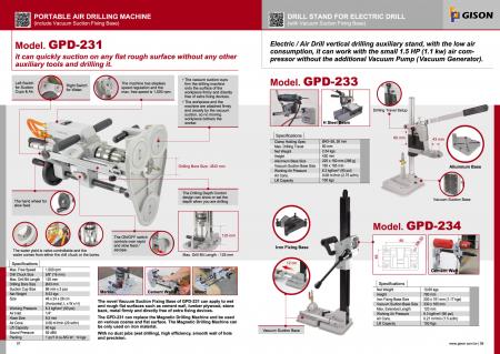 GPD-234 Heavy Duty Drill Stand (with Vacuum Suction Fixing Base) Catalogue