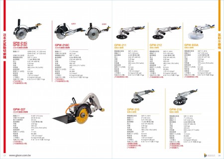 台湾の吉生 注水式の空気駆動型石材切断機、空気駆動型ウォーターポリッシャー
