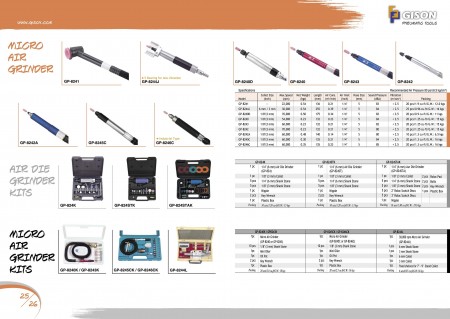 Gison Micro meuleuse pneumatique, Kits de meuleuse pneumatique, Kits de micro meuleuse pneumatique