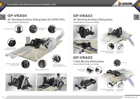 GP-VR120 Linear Sliding Track dengan Pangkalan Penyedut Vakum