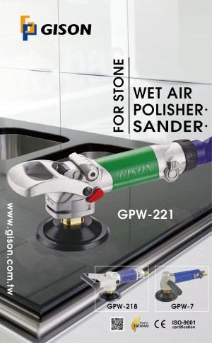 GPW-221 Polisseuse pneumatique humide, ponceuse pour pierre (3600 tr/min, échappement arrière, interrupteur marche/arrêt) Affiche