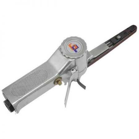 SI FANG Mini Ponceuse à Bande Pneumatique 10x330mm - 14 Bandes Abrasives Incluses (Grains 60/80/120) - Idéale Pour Bois, Métal, Aluminium