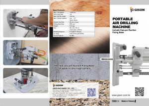 Catalogue de la machine de forage à air portable GPD-231 de Gison (incluant une base de fixation à aspiration sous vide)