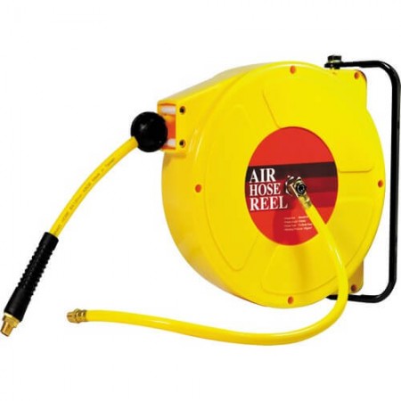 Carretel de mangueira de ar com enrolador automático montado na parede (6,5 mm x 10 mm x 10 m) - Carretel de mangueira de ar prático (6,5 mm x 10 mm x 10 m)