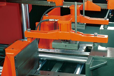 Mechanical top clamps are a tool to add to hold block or plates in place on vertical saws.