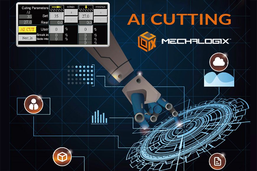 AI CUTTING con cloud AI dedicato alle macchine, il calcolo intelligente dinamico fornisce raccomandazioni di parametri ottimali per una durata ottimizzata degli utensili.