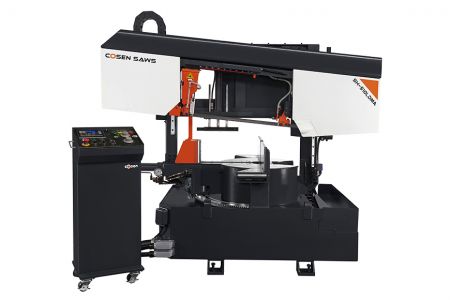 510mm Semi-Automatic Horizontal Dual Post Dual Mitering Band Saw Machine - Display of 510mm Semi-Automatic Horizontal Dual Post Dual Mitering Band Saw Machine (SH-510LDMA)