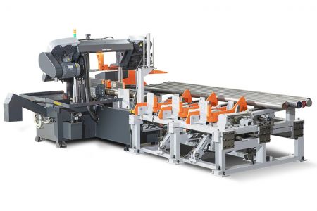 Vista trasera de la máquina de sierra de cinta G320+ALS200