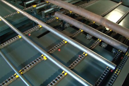Bandsaw Automatic Sorting System - Automatic Sorting System can take the cutoff pieces to their respective destination bucket or rack.