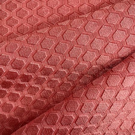 Hexagonal jacquard stretch fabric with a hexagonal pattern in a jacquard design