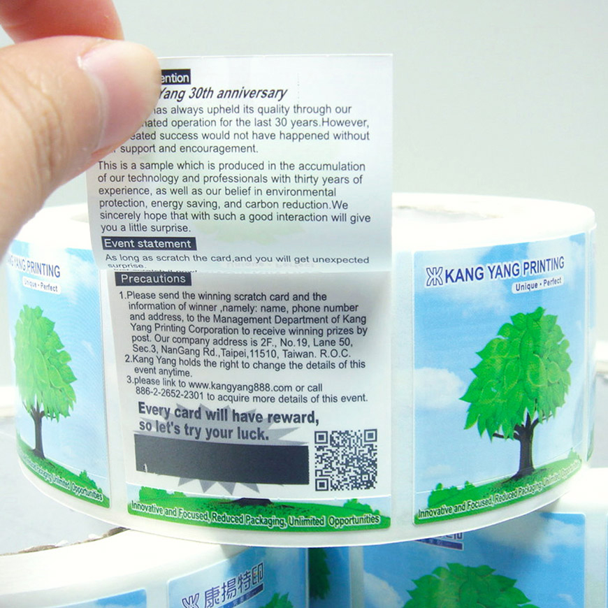 Double-Layer Scratch Labels | Kang Yang Custom Printing