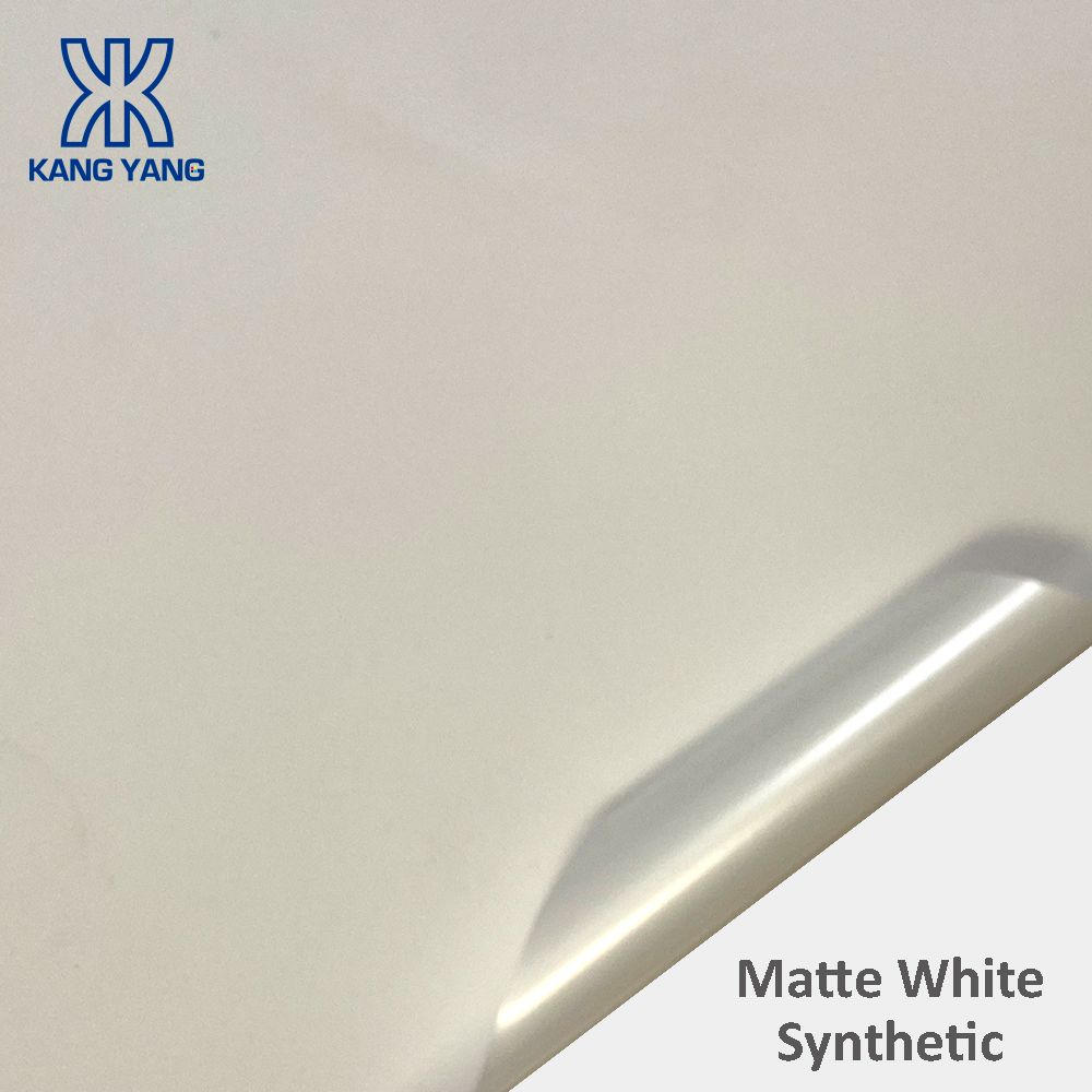 Matte White Synthetic Label with Removable Adhesive