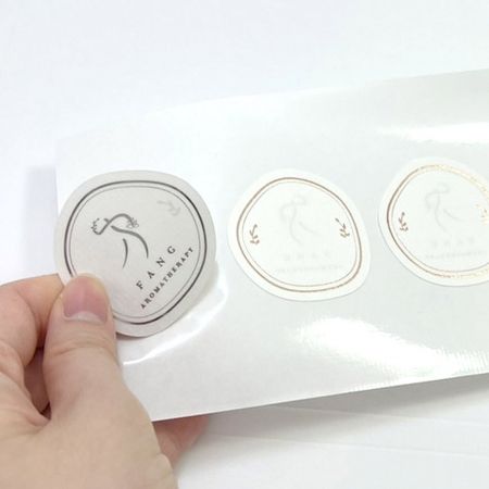 Double Sided Gold Foil Stamping / Silver Foil Stamping / Other Colors Hot Stamping Sticker - Double-sided printing with hot stamping