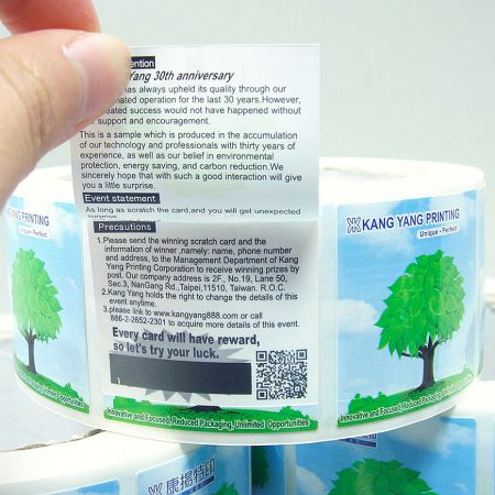 Highly customizable content—scratch-off codes, QR codes, prize messages, and more.