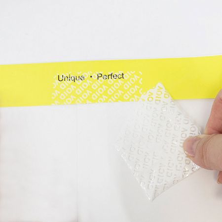 White VOID Anti-Counterfeit Label.