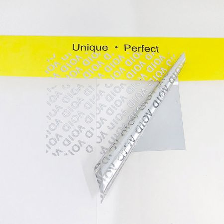Matte Silver VOID Anti-Counterfeit Label.