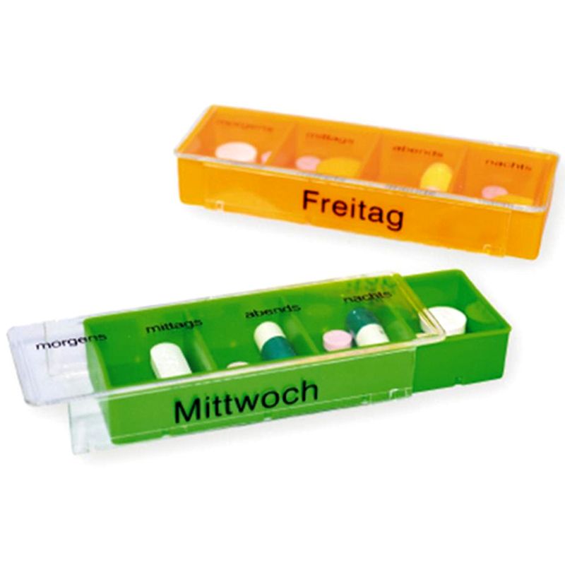 Daily Clear 4 Grids Pill Case with Pull & Push Cover (E-321A)| Durable ...