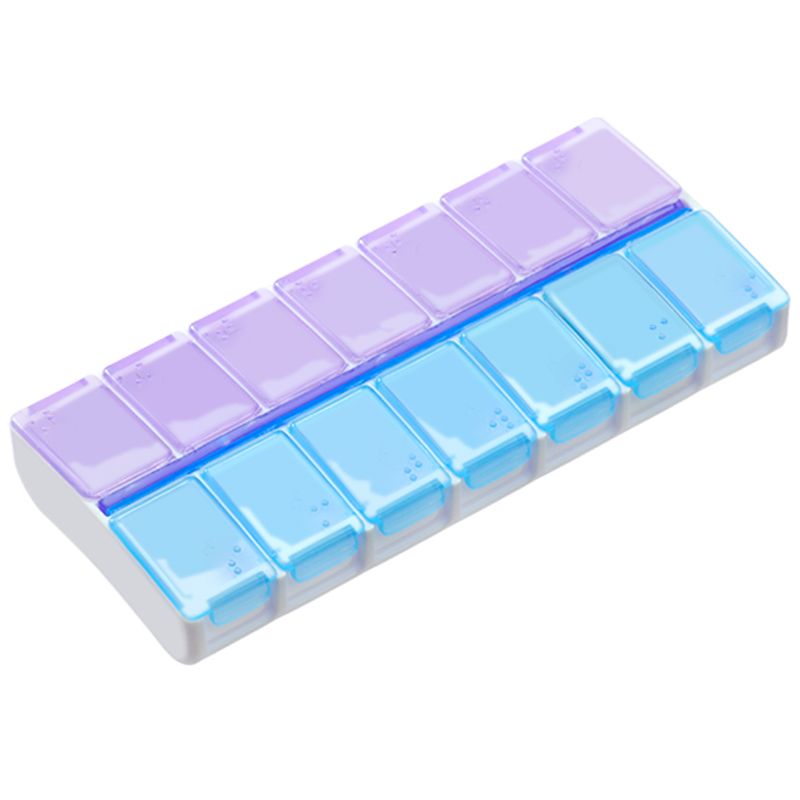 Medication Box Sample Weekly 14 Grid Medicine Storage Box with Braille (E-337)| Durable, Logo ...