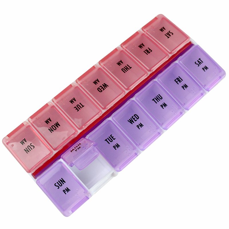 Weekly 14 Grid Medicine Storage Box with Braille (E-337)| Durable, Logo ...