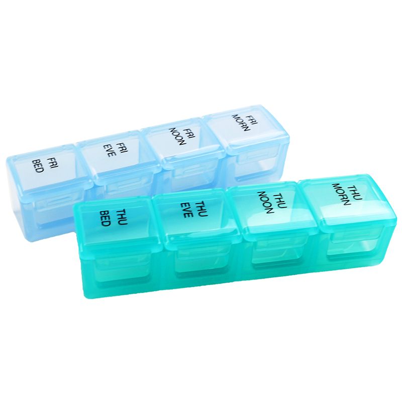 Medication Box Sample Daily Classic Short Tablet Box 4 Times A Day (E-341)| Durable, Logo ...